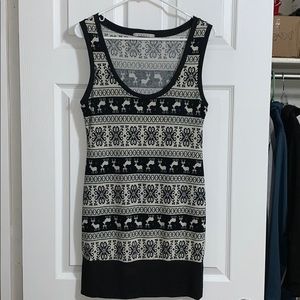 Sleeveless, form fitting reindeer dress!